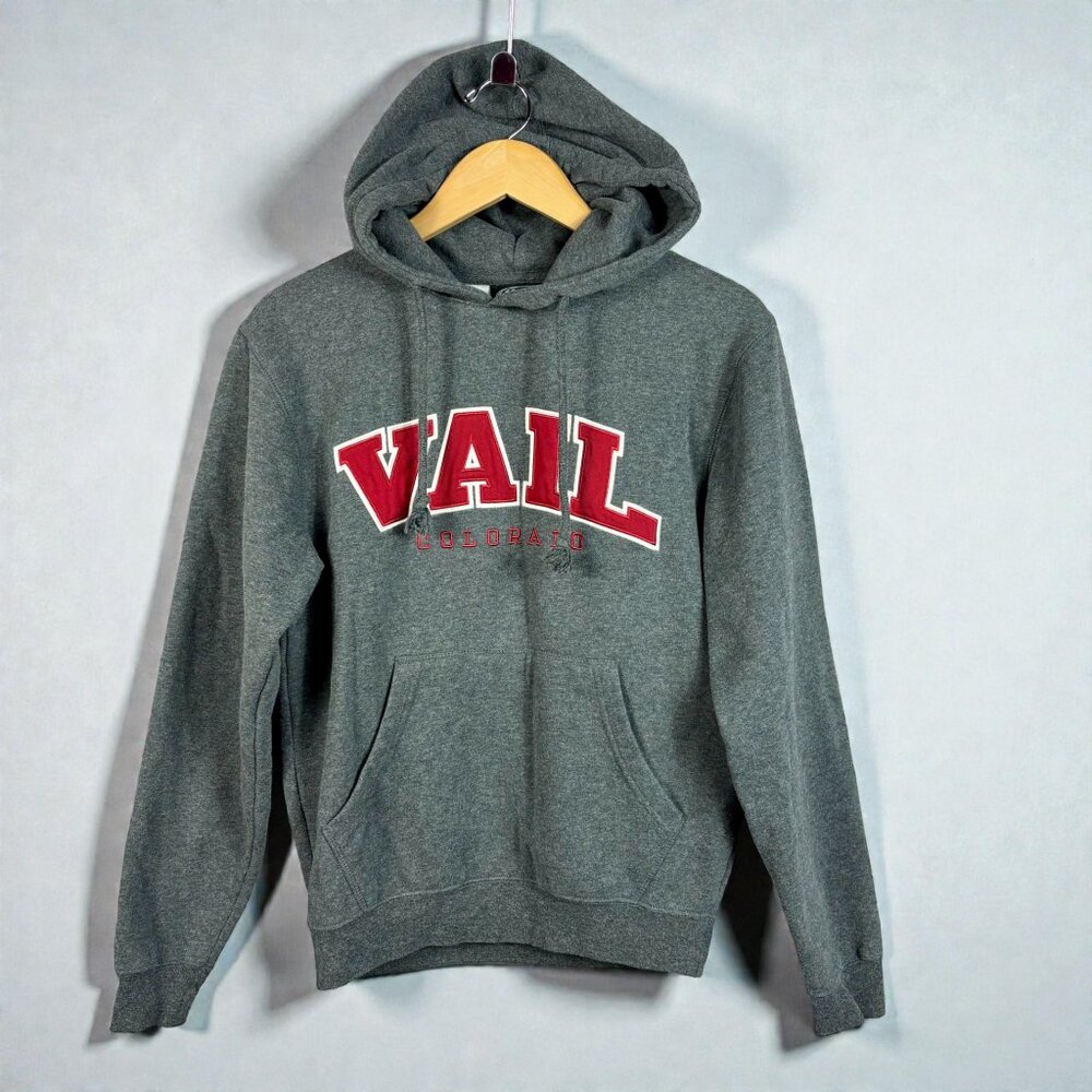 Vail Colorado Hoodie Sweatshirt Gray Small Ski Resort Pullover Graphic Unisex